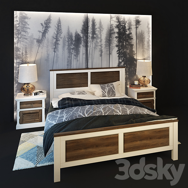 Bed double Folk. Wellige 3DSMax File - thumbnail 1