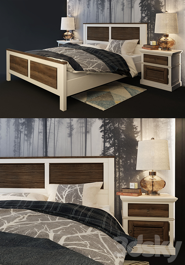 Bed double Folk. Wellige 3DSMax File - thumbnail 2