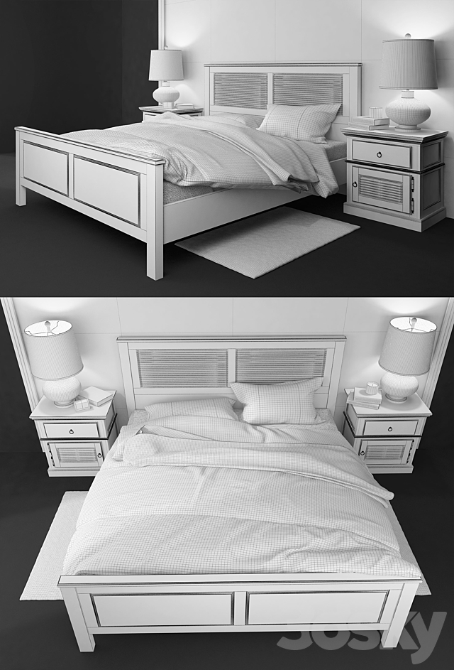 Bed double Folk. Wellige 3DSMax File - thumbnail 3