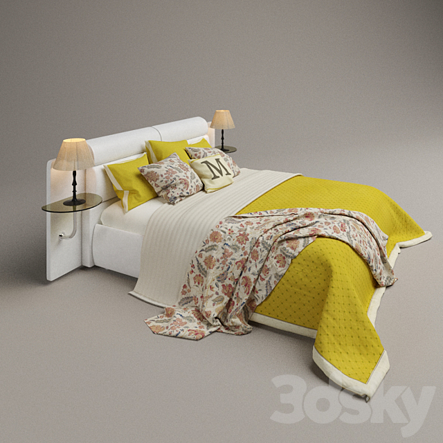 Bed “DreamLand_Niagara-2” with the author’s bedding 3DSMax File - thumbnail 2