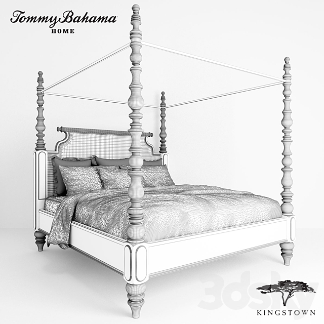 Bed №1 Tommy Bahama Kingstown 3DS Max Model - thumbnail 2