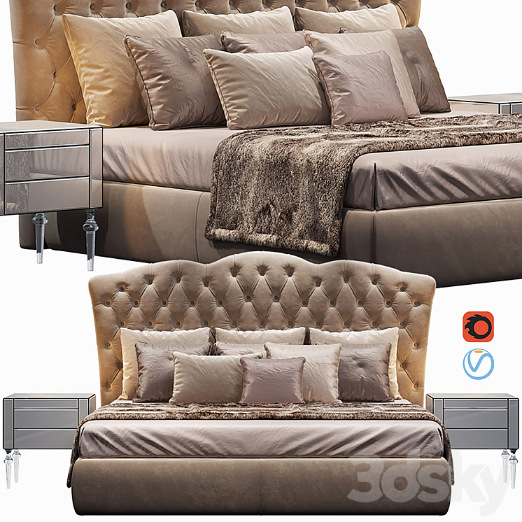 BED EGOIST LETTO DV HOME COLLECTION 3DS Max Model - thumbnail 2