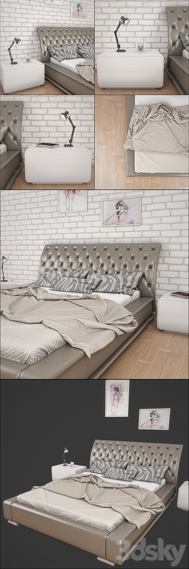 Bed ESF 1397 3DSMax File - thumbnail 2