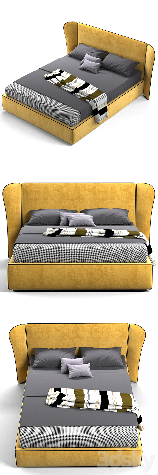 Bed felis paris 3DS Max Model - thumbnail 2