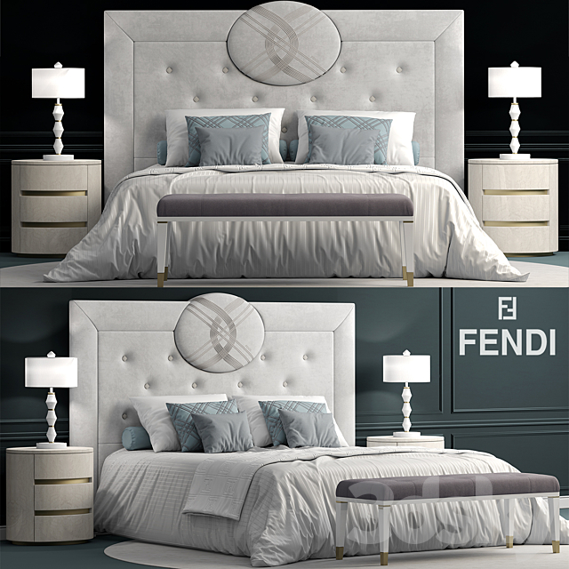 Bed fendi Cameo Maxi Bed 3DSMax File - thumbnail 1