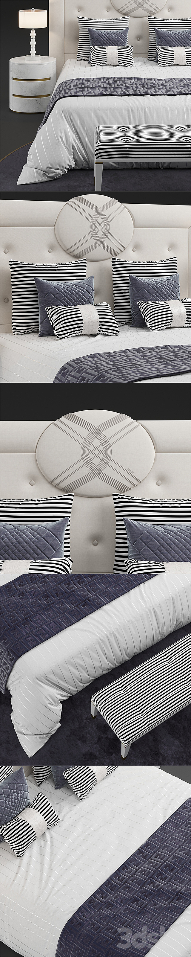 Bed Fendi Cameo Maxi Bed 3DSMax File - thumbnail 2