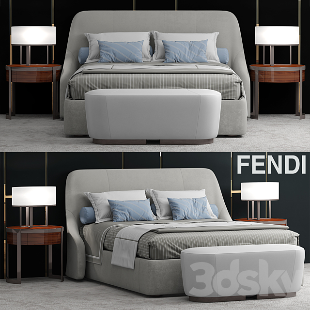 Bed Fendi Casa Audrey Bed 3DSMax File - thumbnail 1