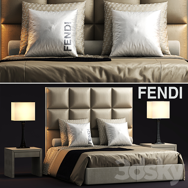 Bed fendi casa diamante 3DS Max Model - thumbnail 1