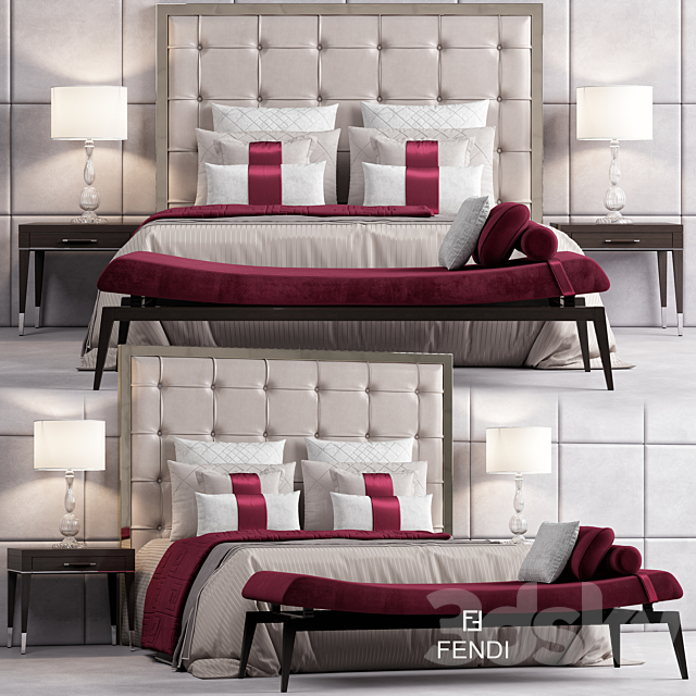 Bed FENDI CASA SAVILE 3DSMax File - thumbnail 1