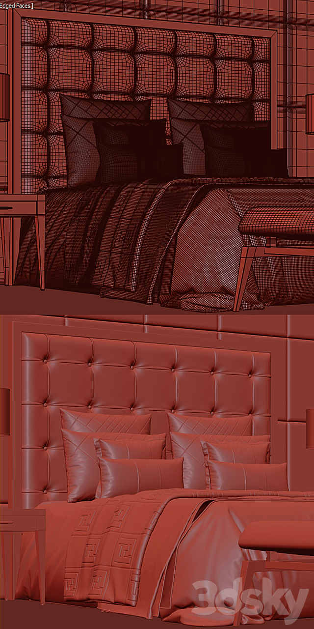 Bed FENDI CASA SAVILE 3DSMax File - thumbnail 3