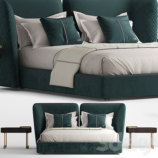 Bed FENDI CEASAR 3DSMax File - thumbnail 4