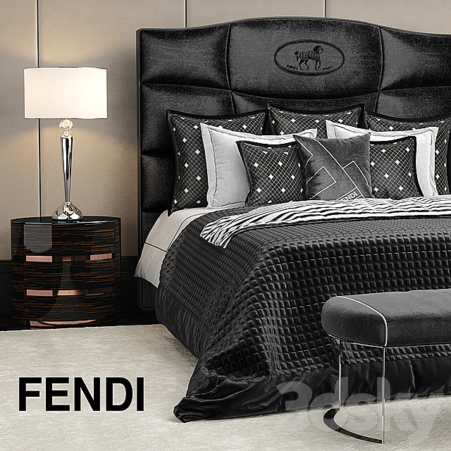 Bed Fendi George bed 3DSMax File - thumbnail 2