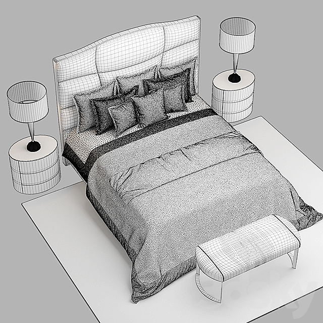 Bed Fendi George bed 3DSMax File - thumbnail 3