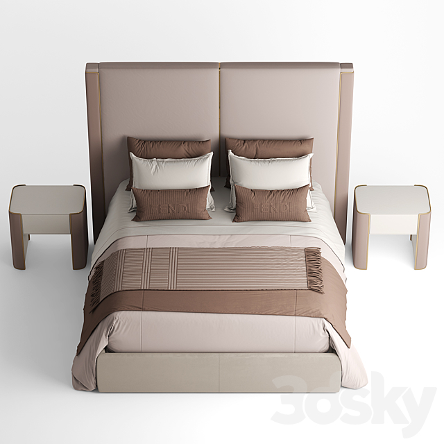 Bed fendi ICON BED 3DSMax File - thumbnail 2