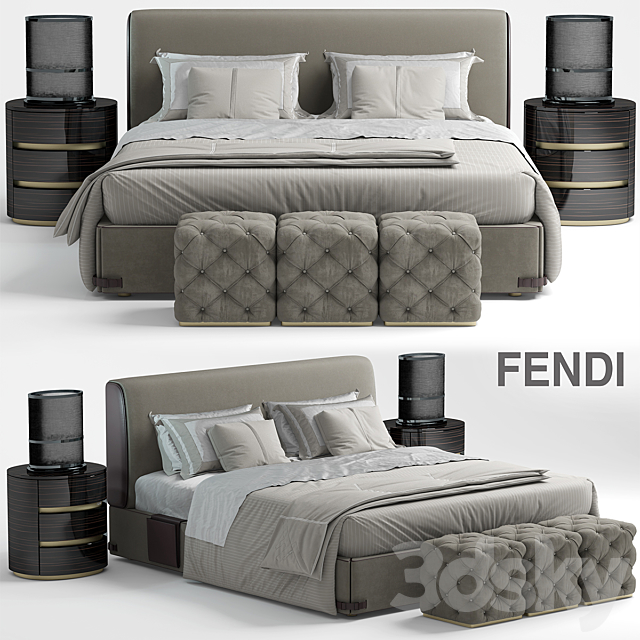 Bed fendi Soho Bed 3DSMax File - thumbnail 1