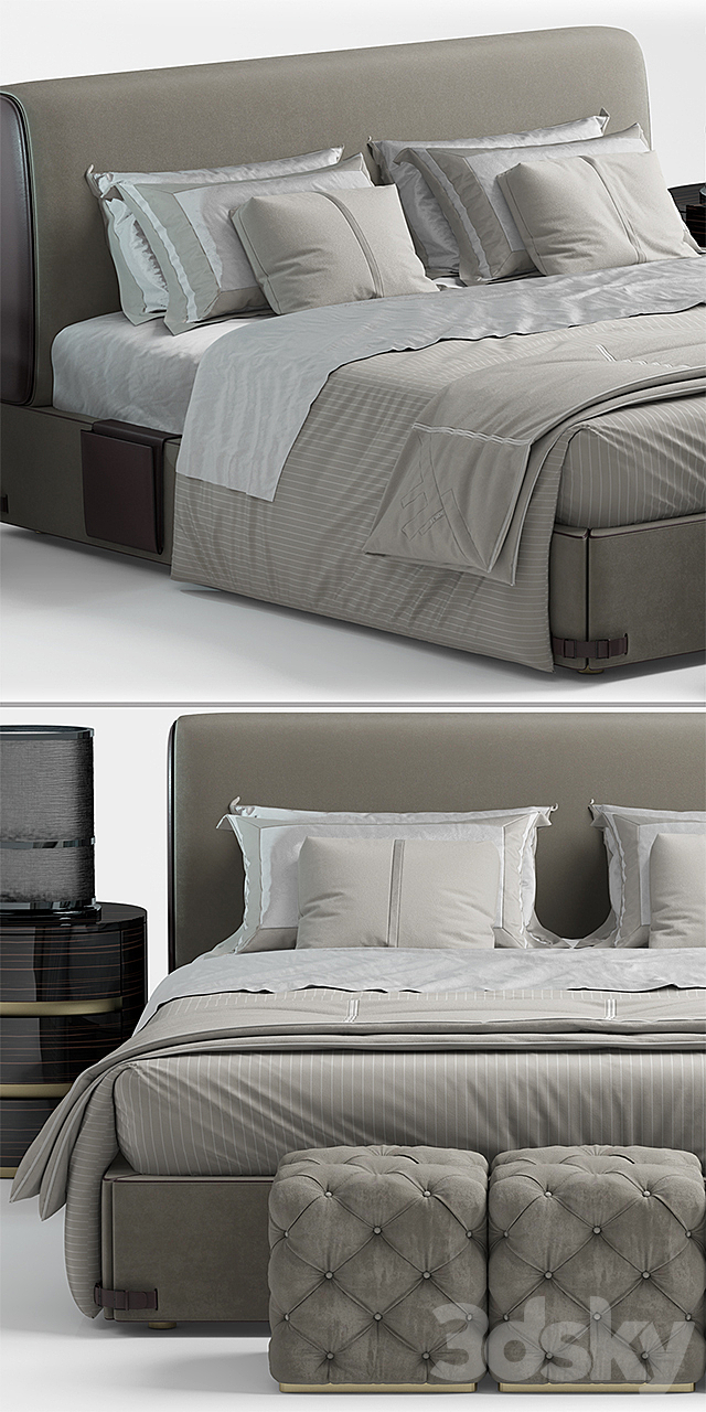 Bed fendi Soho Bed 3DSMax File - thumbnail 2