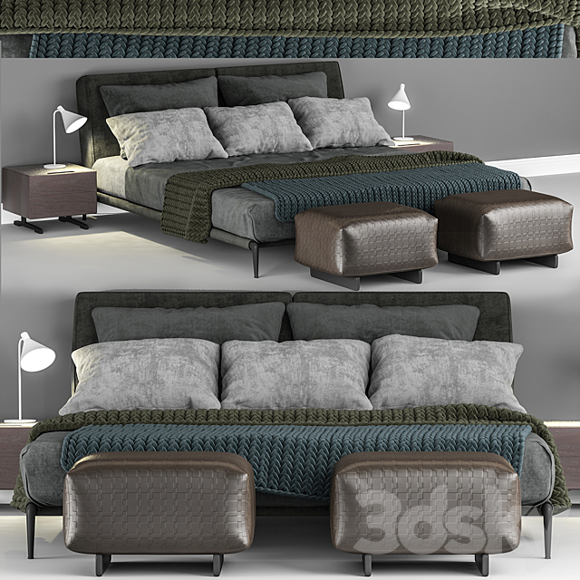 Bed Flexform Adda bed 3DSMax File - thumbnail 1