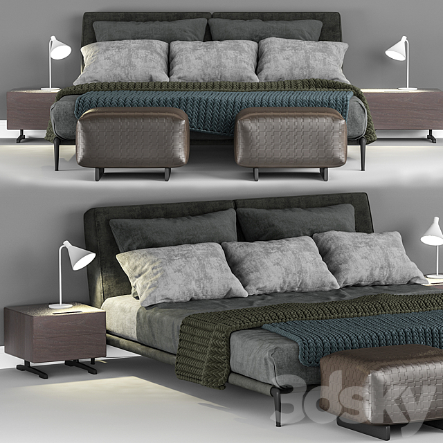 Bed Flexform Adda bed 3DSMax File - thumbnail 2