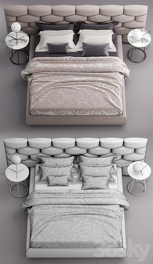 Bed Flou MAJAL Bed 3DSMax File - thumbnail 3