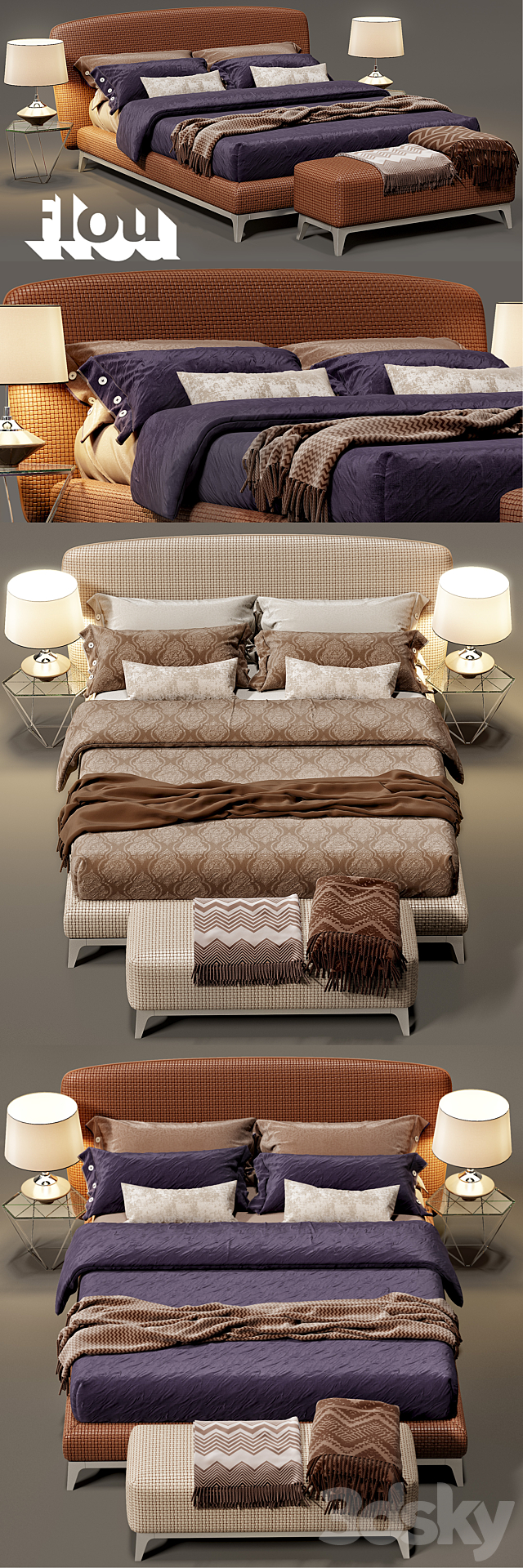 Bed Flou Oliver 3DSMax File - thumbnail 3