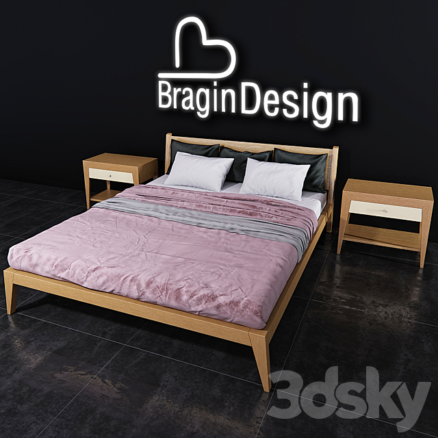 Bed FLY – Oak BraginDesign 3ds Max - thumbnail 1