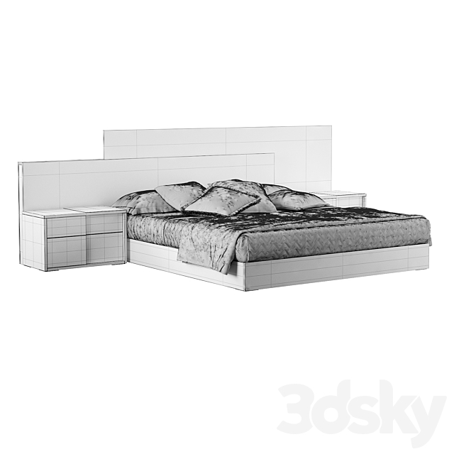 Bed FUTURA 180 STATUS 3DS Max Model - thumbnail 3