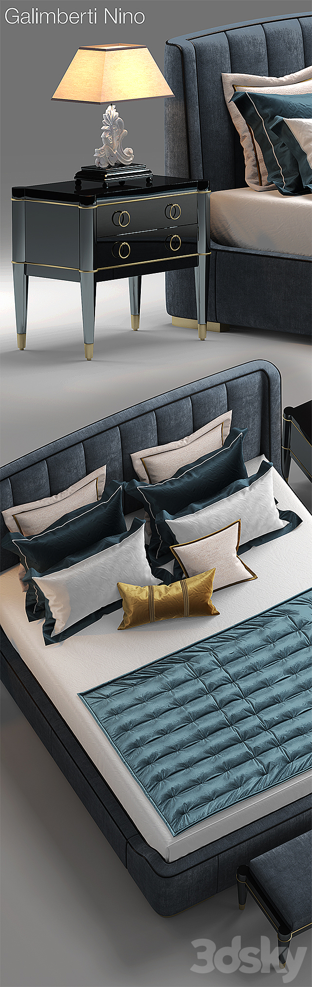 Bed galimberti Zaffiro 3DSMax File - thumbnail 2