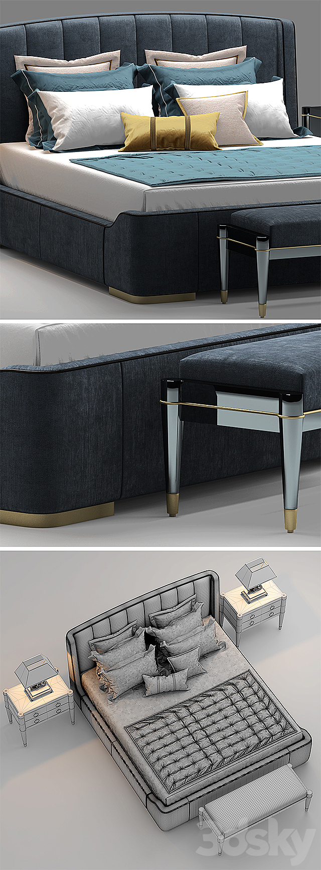 Bed galimberti Zaffiro 3DSMax File - thumbnail 3