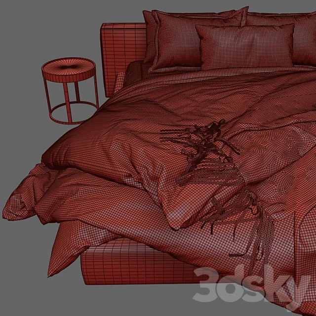 Bed Groundpiece _ Flexform No. 2 3DS Max Model - thumbnail 3