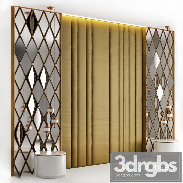 Bed Headboard 2 3dsmax Download - thumbnail 1