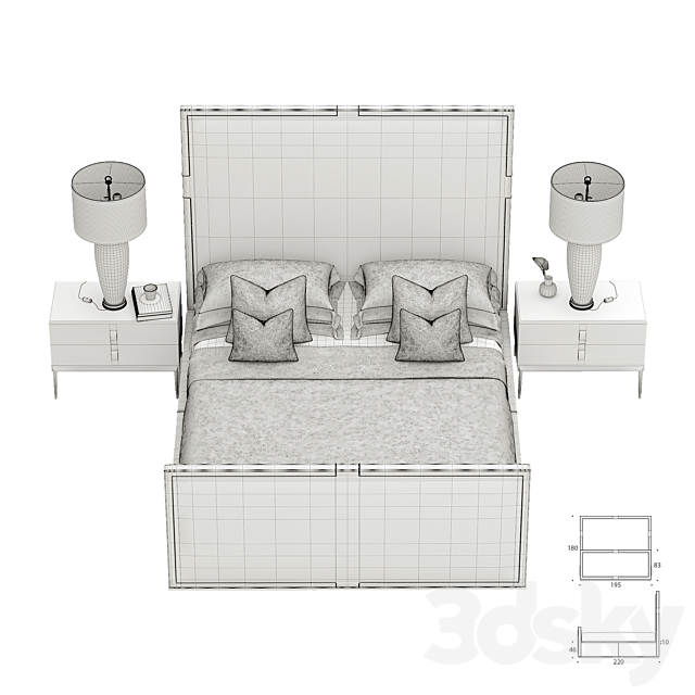 Bed – HOLLAND The Sofa & Chair Company Luxury bed 3DSMax File - thumbnail 3