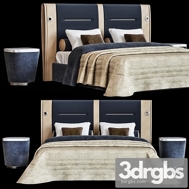 Bed icon headboard 2 3dsmax Download - thumbnail 1