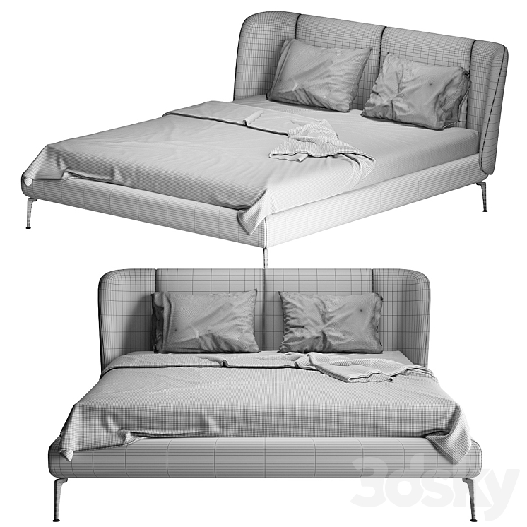 Bed Ikea TUFJORD 3DS Max Model - thumbnail 2