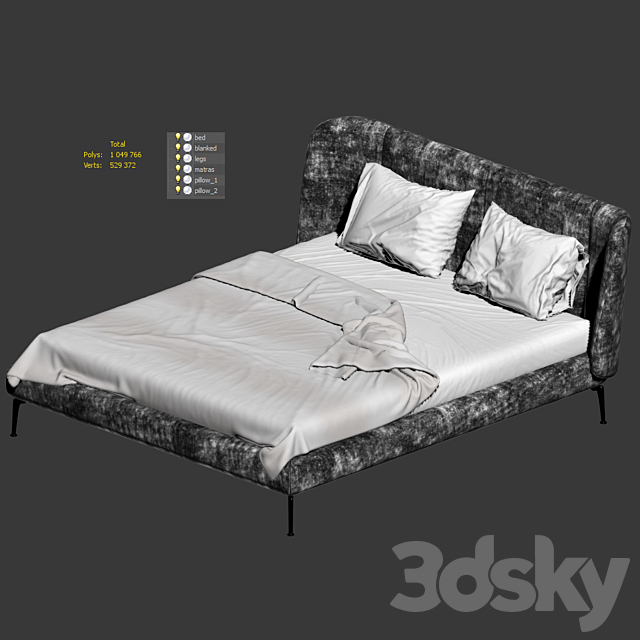 Bed Ikea TUFJORD 3DSMax File - thumbnail 3