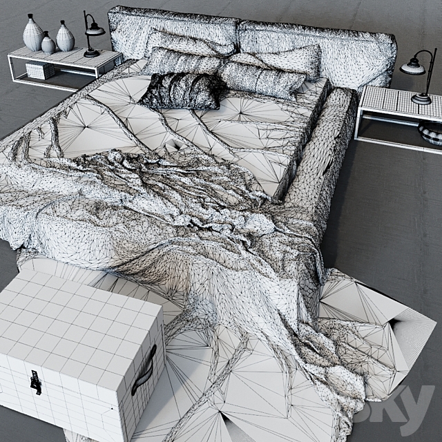 Bed Illini in loft 3DSMax File - thumbnail 2