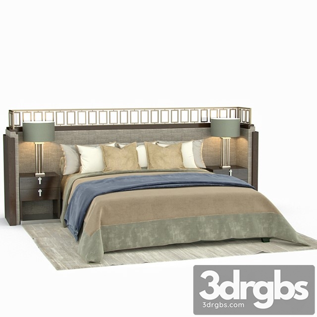 Bed In Contemporary Style Bed 1 3dsmax Download - thumbnail 1