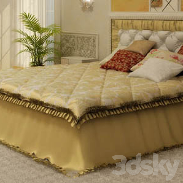 Bed in the classic style 3DSMax File - thumbnail 1