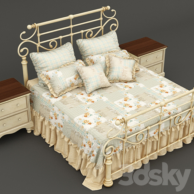 bed in the style of Provence 3DSMax File - thumbnail 2