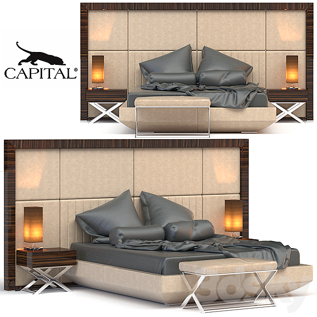 Bed Kimera Double Bed set by Capital (Atmosphera) 3DSMax File - thumbnail 1