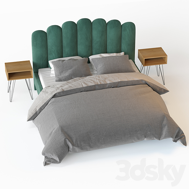 Bed Liel table Evain 3DS Max Model - thumbnail 2