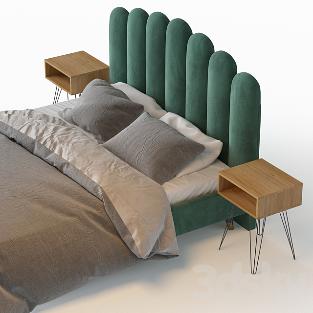 Bed Liel table Evain 3DS Max Model - thumbnail 3