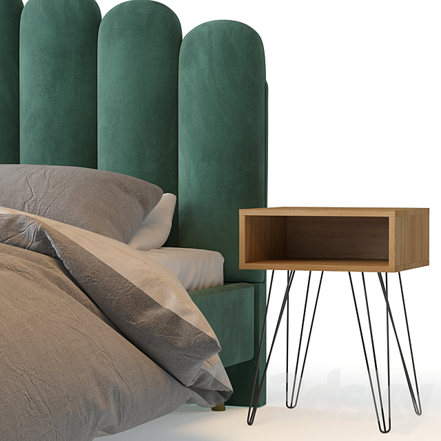 Bed Liel table Evain 3DS Max Model - thumbnail 4