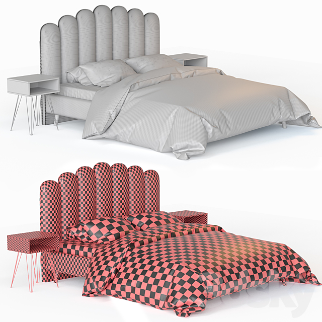 Bed Liel table Evain 3DS Max Model - thumbnail 5