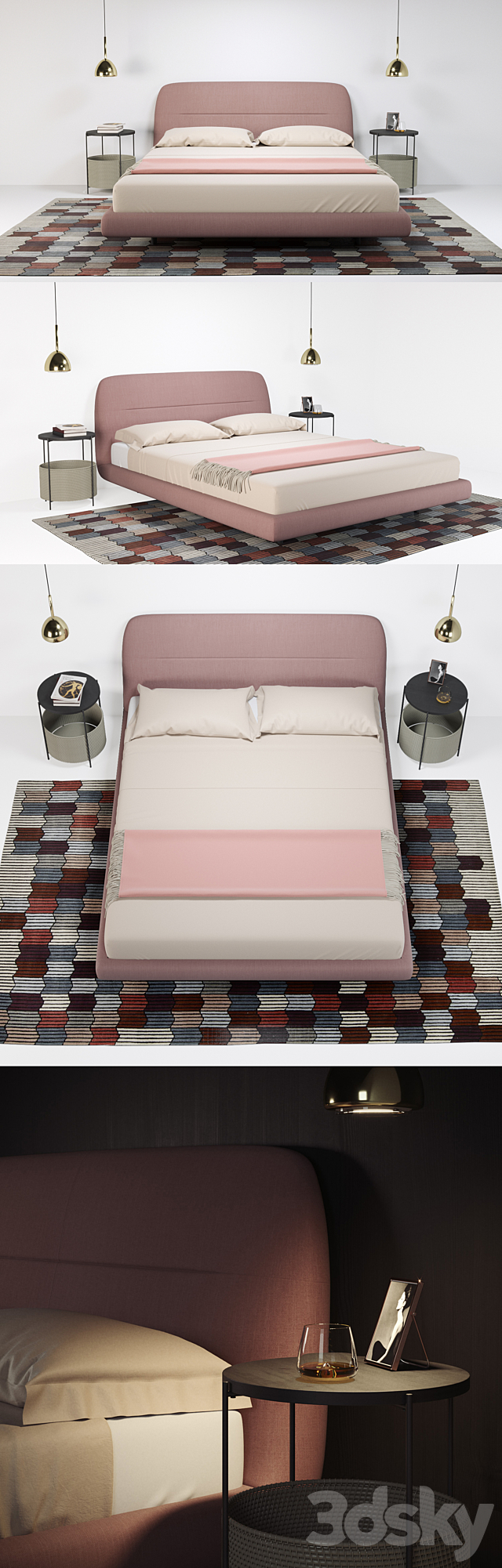 Bed Ligne Roset Ultime 3DS Max Model - thumbnail 2