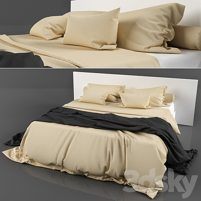 Bed linen 3DS Max Model - thumbnail 1