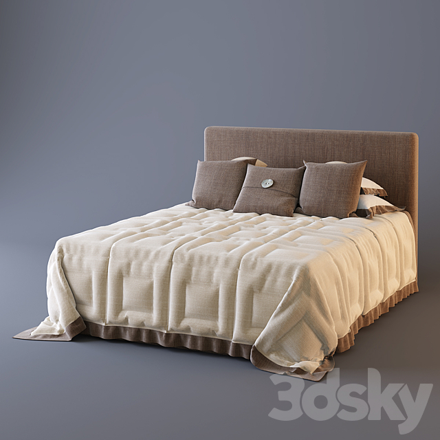 Bed linen in the style of Kelly Hoppen 02 3DSMax File - thumbnail 1