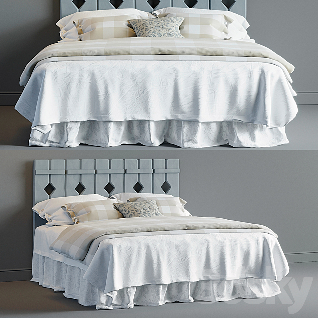 Bed linen in the style of Provence 01 3DSMax File - thumbnail 1