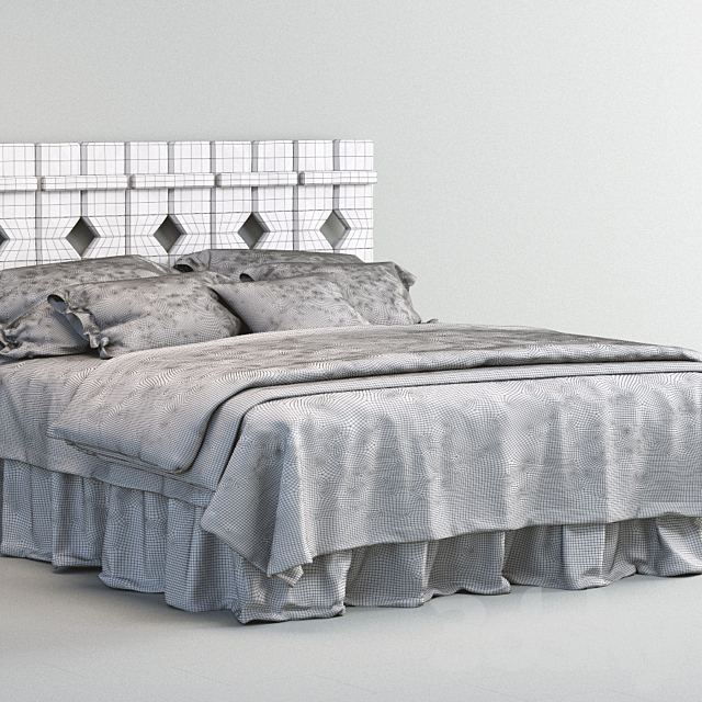 Bed linen in the style of Provence 01 3DSMax File - thumbnail 2