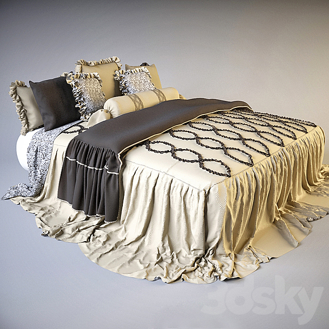 bed linens 3DS Max Model - thumbnail 1