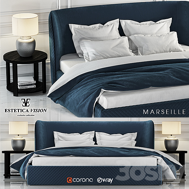 Bed Marseille 3DSMax File - thumbnail 1